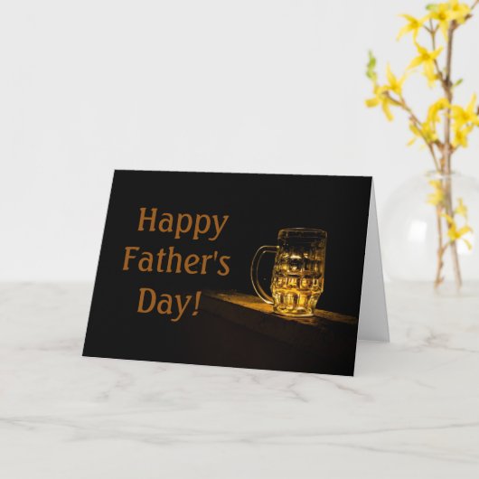 Beer Glass Father's Day カード (黄色い花)