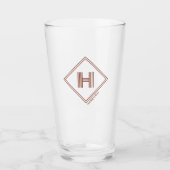 Beer Glass | Modern Geometric Monogram Initial タンブラーグラス (正面)