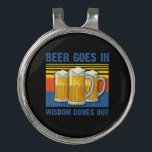 Beer Goes In Wisdom Comes Out Vintage Birthday ゴルフハットクリップ<br><div class="desc">Beer Goes In Wisdom Comes Out Vintage Birthday</div>