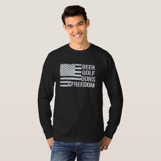 Beer Golf Guns Freedom Tシャツ (正面フル)