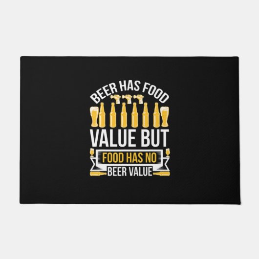 Beer Has Food Value Birthday ドアマット (正面)