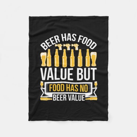 Beer Has Food Value Birthday フリースブランケット (正面)