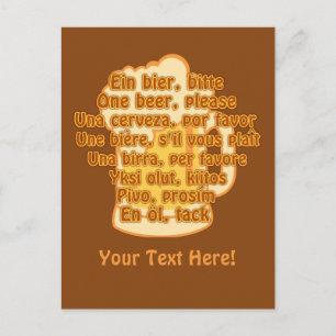 BEER in languagesカスタムはがき ポストカード