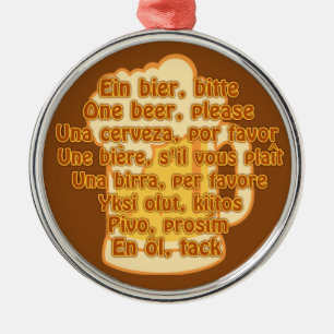 BEER in languagesカスタムオーナメント メタルオーナメント