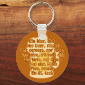 BEER in languagesカスタムキーチェーン キーホルダー (正面)