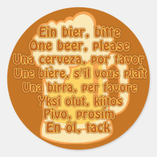 BEER in languagesカスタムスタンプ ラウンドシール