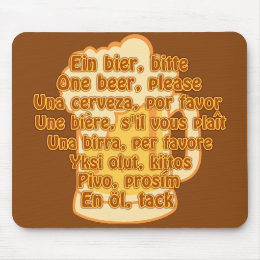 BEER in languagesカスタム mousepad マウスパッド (正面)