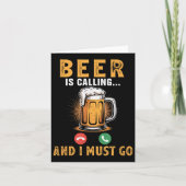 Beer Is Calling Funny Joke Drinker Drinking Beer L カード (正面)