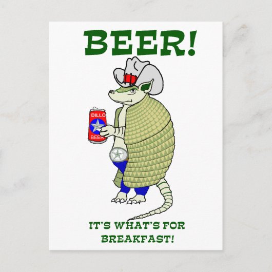 Beer It's What's For Breakfast ポストカード (正面)