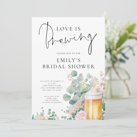 Beer Love is Brewing Bridal Shower 招待状 (スタンド正面)