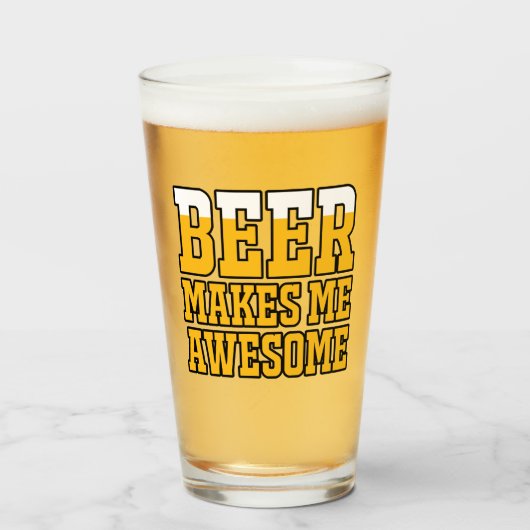 Beer makes me awesome タンブラーグラス (ドリンク正面)