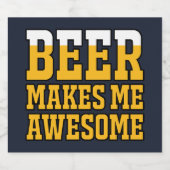 Beer makes me awesome ビールラベル (シングルラベル)
