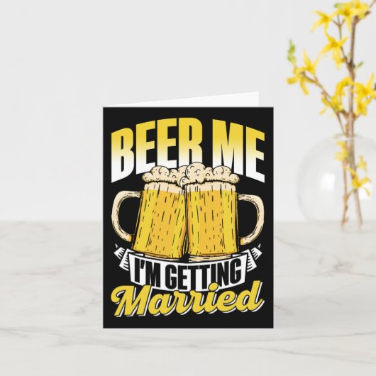 Beer Me I'Getting Marshed Bride Bgm Bach カード (黄色い花)