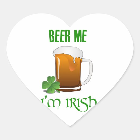 Beer Me I'm Irish ハートシール (正面)