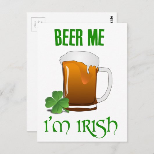 Beer Me I'm Irish ポストカード (正面/裏面)