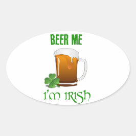 Beer Me I'm Irish 楕円形シール