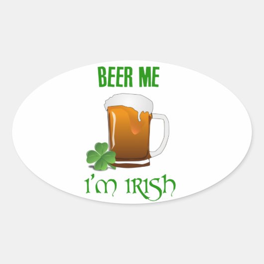 Beer Me I'm Irish 楕円形シール (正面)