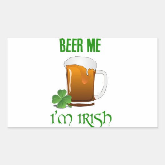 Beer Me I'm Irish 長方形シール (正面)
