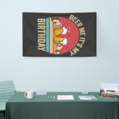 Beer me it's My誕生日サンセットおもしろいヴィンテージギフト 横断幕 (トレードショー)