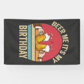 Beer me it's My誕生日サンセットおもしろいヴィンテージギフト 横断幕 (横)