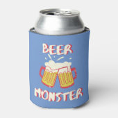 Beer Monster 缶用クーラー｜水色の背景 缶クーラー (缶正面)