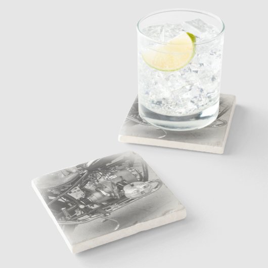 Beer Motorcycle Coaster 19 ストーンコースター (横)