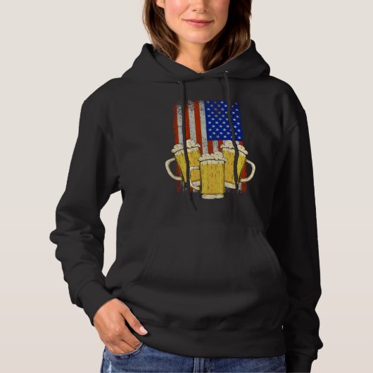 Beer Mug American Flag Craft Beer Beer  Brewer パーカ (正面)