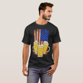Beer Mug American Flag Craft Beer Beer  Brewer Tシャツ (正面フル)
