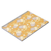 Beer Mug Cartoon:ヴィンテージシームレス。 ノートブック (左側)