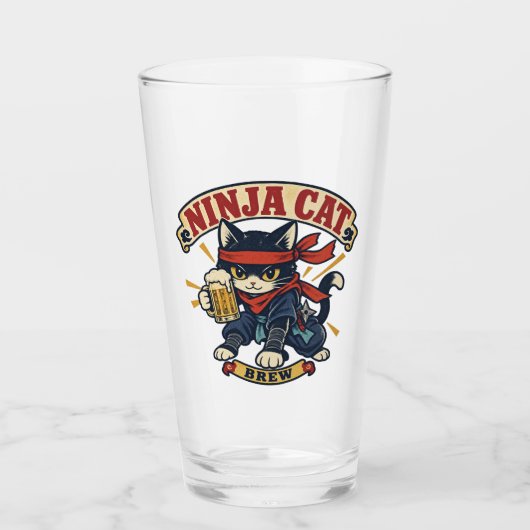 Beer Mug Design - Ninja Cat Brew - タンブラーグラス (正面)