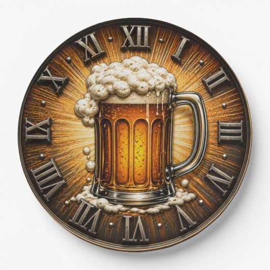 Beer Mug Man Cave Bar Gift ペーパープレート (正面)