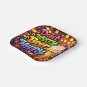 Beer Mug With Neon Rainbow Quote ペーパープレート (傾斜あり)