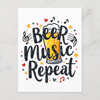 Beer Music Repeat ポストカード