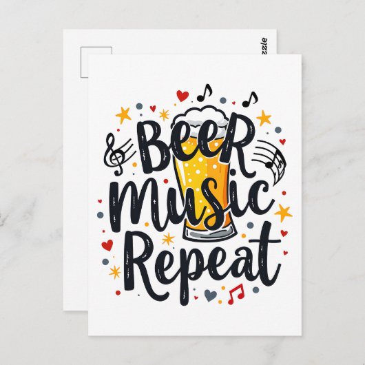 Beer Music Repeat ポストカード (正面/裏面)