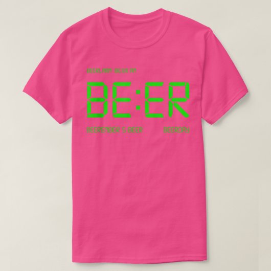BEER O'Clock Digital Funny pub bar drink joke pun Tシャツ (デザイン正面)