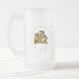 Beer O'Clock on a Clock顔 フロストグラスビールジョッキ