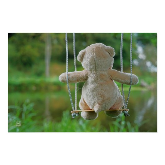 Beer op schommel vanaf de rug. ポスター (正面)