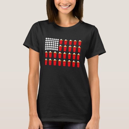 Beer Pong American Flag Tシャツ (正面)