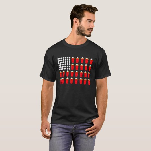 Beer Pong American Flag Tシャツ (正面フル)