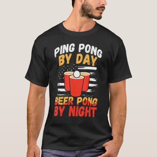 Beer Pong By Night Table Tennis Player Tシャツ (正面)