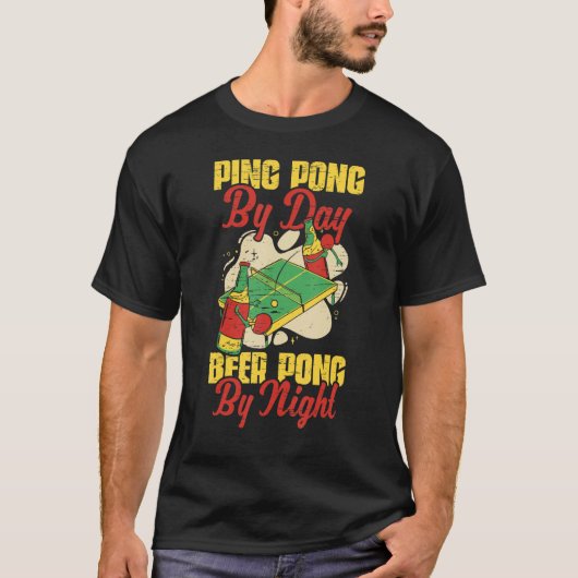 Beer Pong By Night Table Tennis Player Tシャツ (正面)