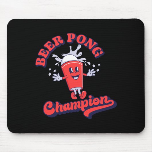 Beer Pong Champion Funny Drinking Game T Shirt  マウスパッド (正面)