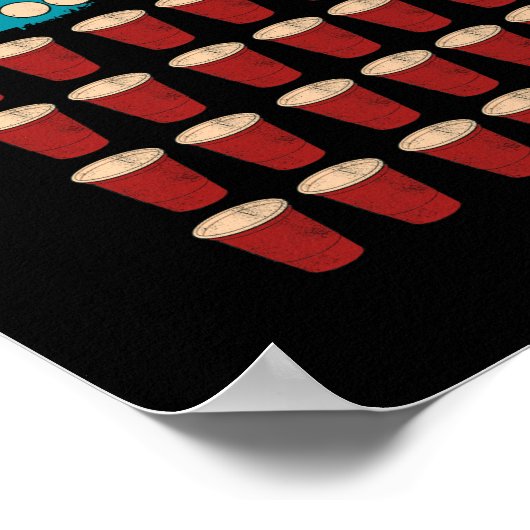 Beer Pong Drinking Game American Flag 4th Of july ポスター (角)
