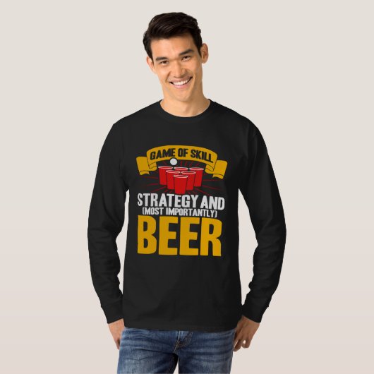 Beer Pong Game Of Skill Strategy Beer Pong Tシャツ (正面フル)