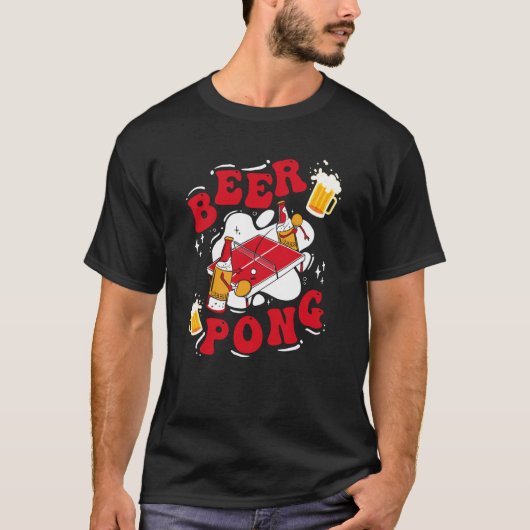 Beer Pong Table Party Game Drinking Game Beer Pong Tシャツ (正面)