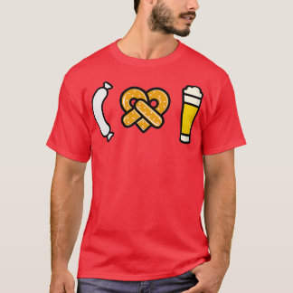 Beer pretzel Weisswurst I love Weizen Bavarian Tシャツ