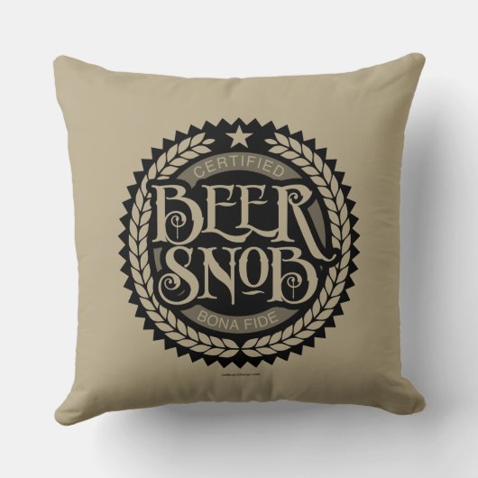 Beer Snob Throw Pillow クッション (裏面)