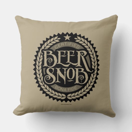 Beer Snob Throw Pillow クッション (正面)