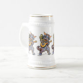 Beer Stein:ミュージカル猫たち(by Louis Wain) ビールジョッキ (正面左)