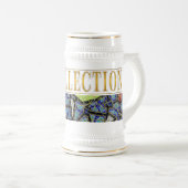 Beer Stein 22 oz – GGASTによるゴールド抽象芸術 ビールジョッキ (正面右)